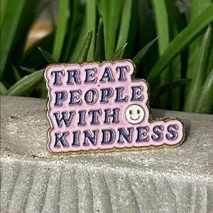 Treat People with Kindness enamel metal pin NEW Pinback for lanyard, jacket, hat